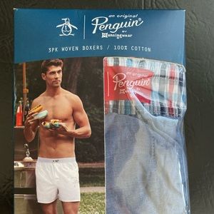 Penguin 3-pack woven boxers size Large 100% cotton